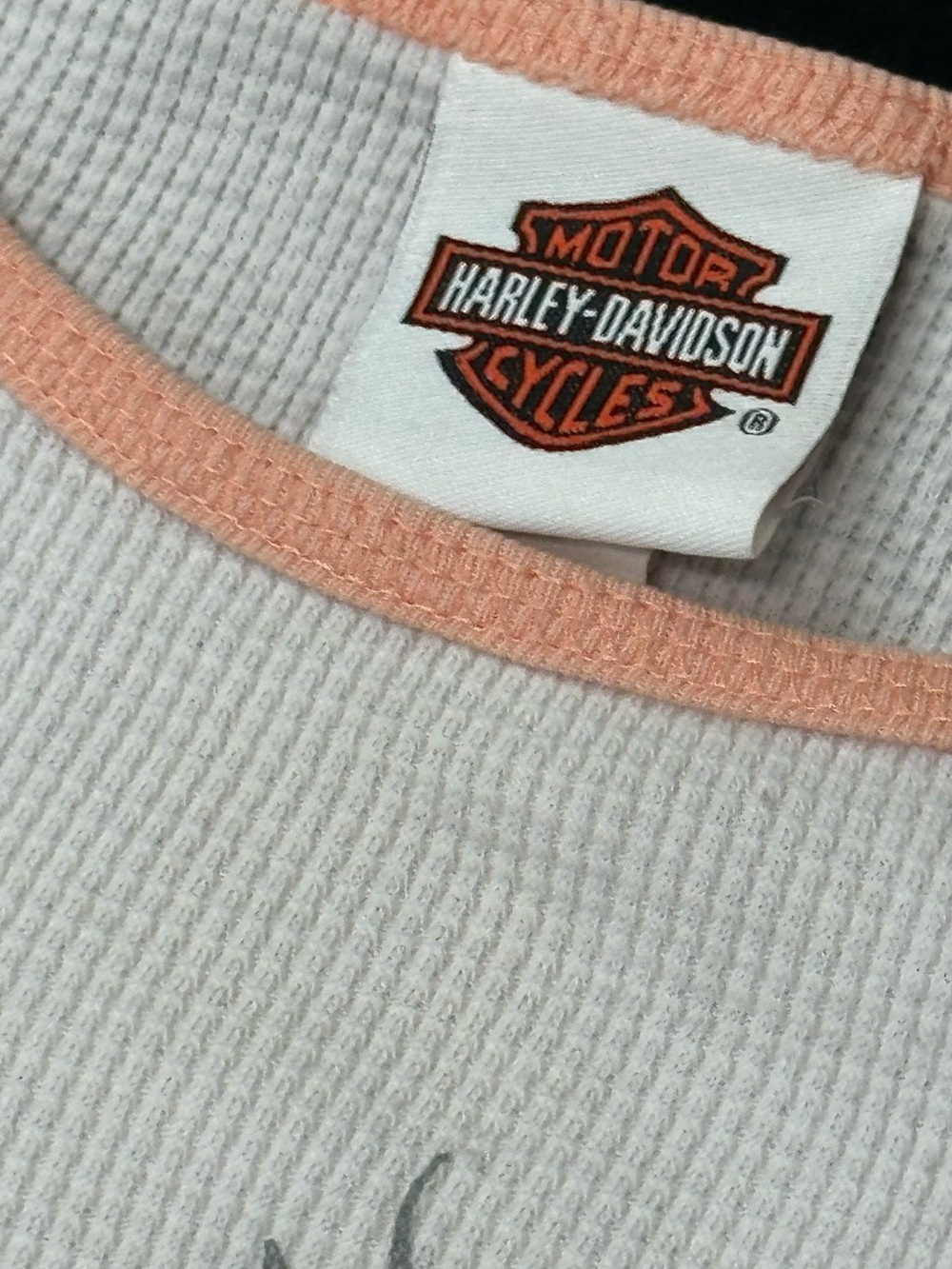 Harley-Davidson Women's M Vintage Long Sleeve Thermal 2004 Winged Heart Sheriff - Picture 7 of 13